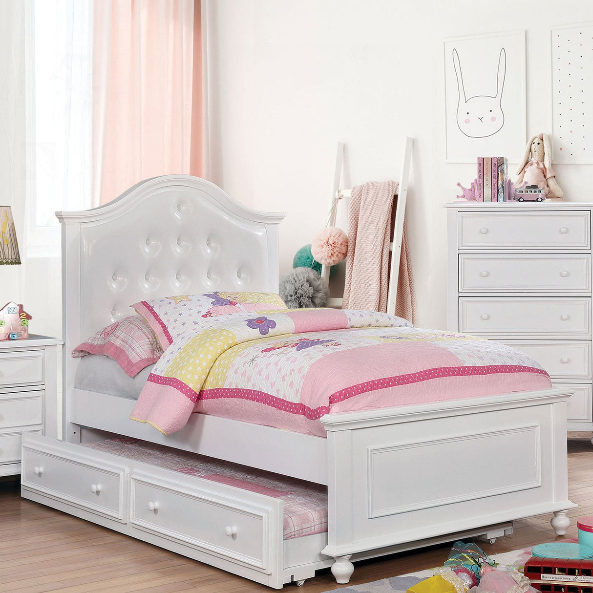 Olivia White Twin Bed from Furniture of America - Luna Furniture