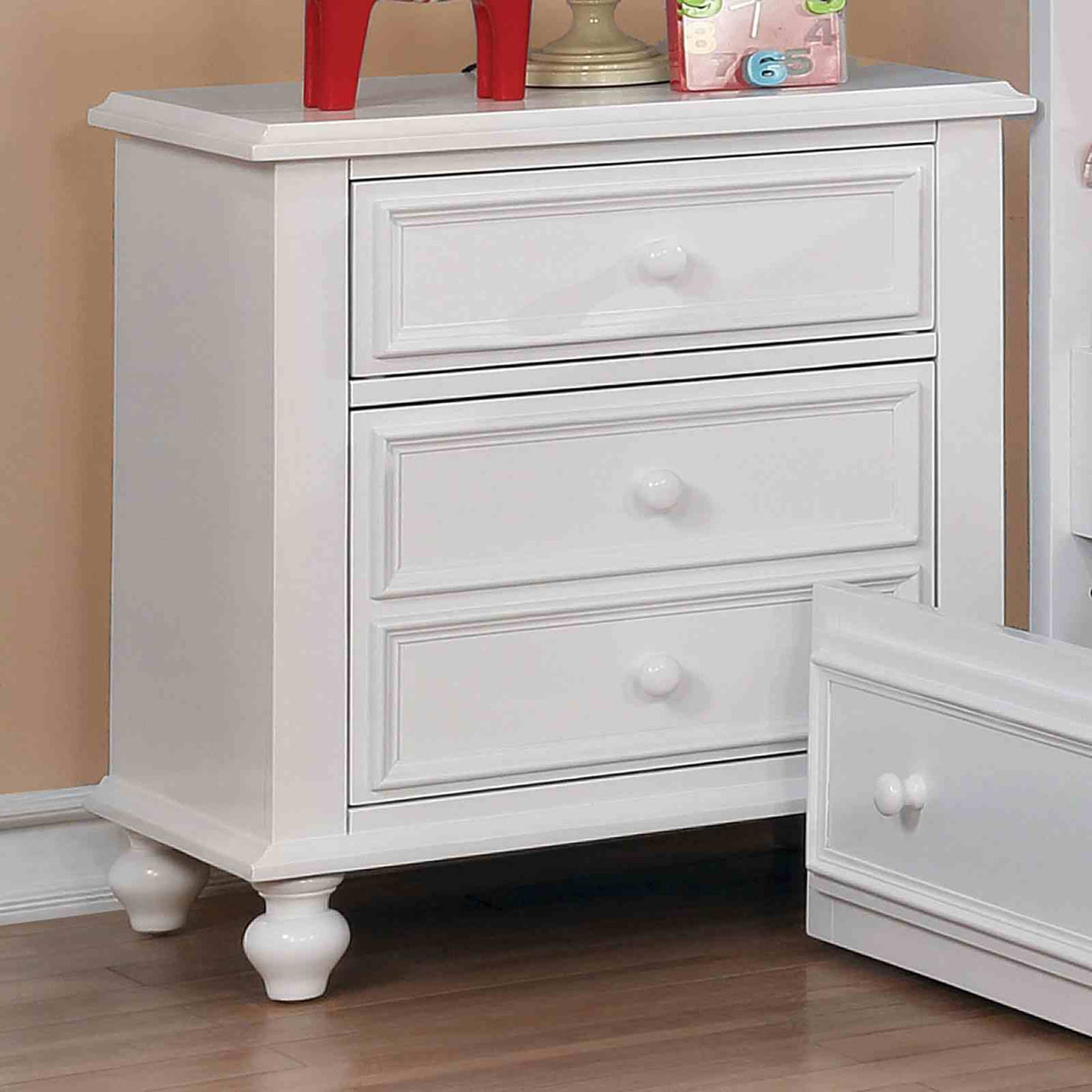 Olivia White 4 Pc Twin Bedroom Set from Furniture of America - Luna Furniture