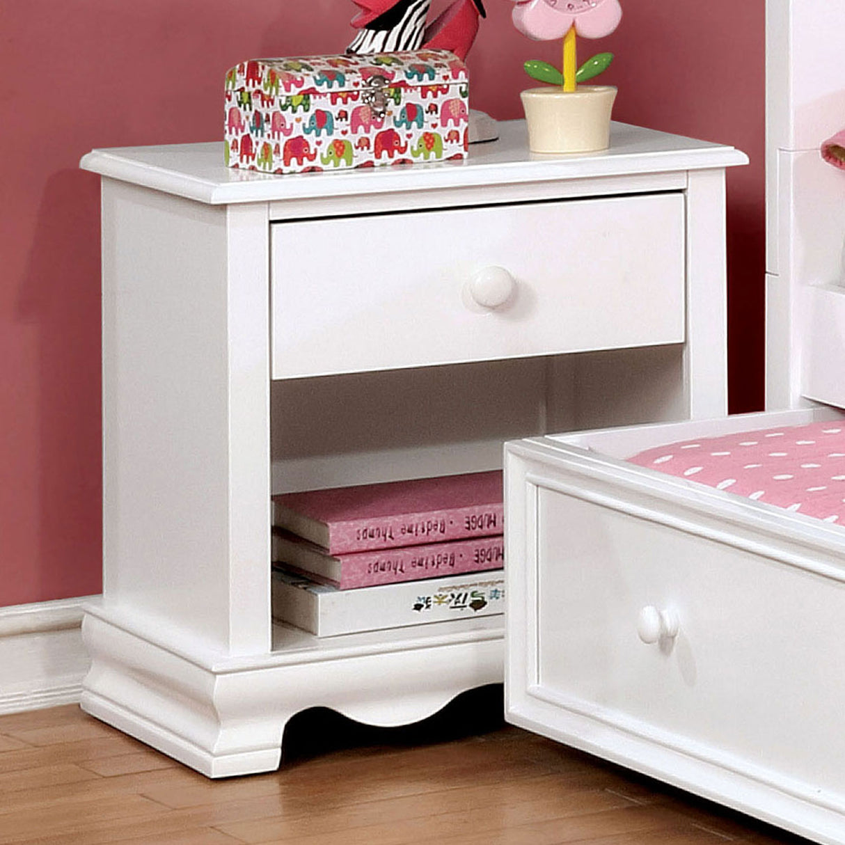 Dani White Night Stand from Furniture of America - Luna Furniture