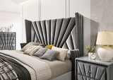 Carissa Gray Upholstered Transitional Bedroom Set from Furniture of America - Luna Furniture