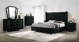 Carissa Black 5 Pc Queen Bedroom Set from Furniture of America - Luna Furniture