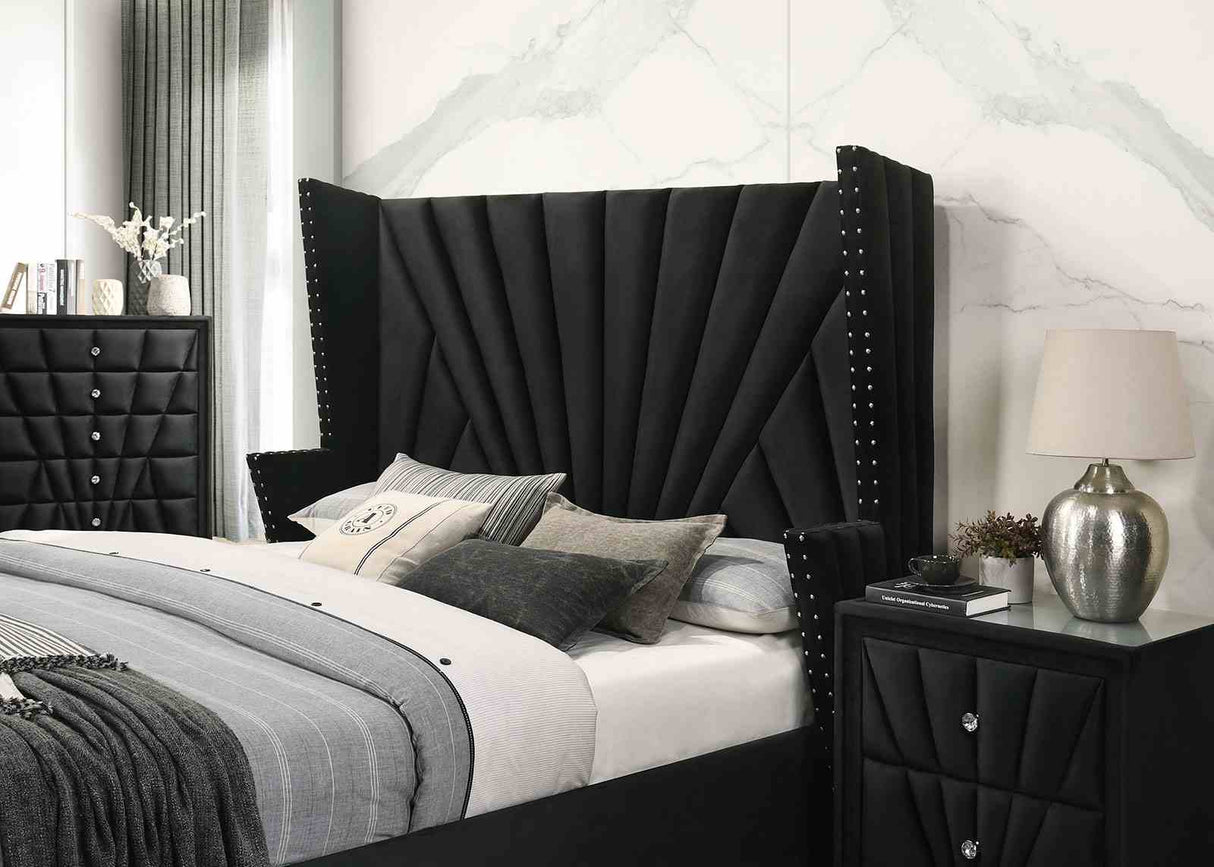 Carissa Black 5 Pc Queen Bedroom Set from Furniture of America - Luna Furniture