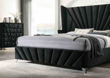 Carissa Black King Upholstered Bed from Furniture of America - Luna Furniture