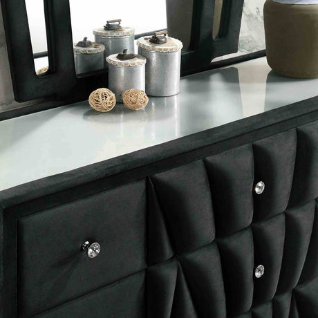 Carissa Black 4-Piece Queen Bedroom Set from Furniture of America - Luna Furniture
