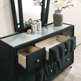 Carissa Black King Upholstered Bed from Furniture of America - Luna Furniture