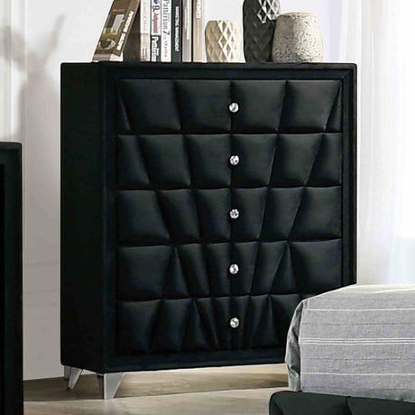 Carissa Black 5-Piece Queen Bedroom Set from Furniture of America - Luna Furniture