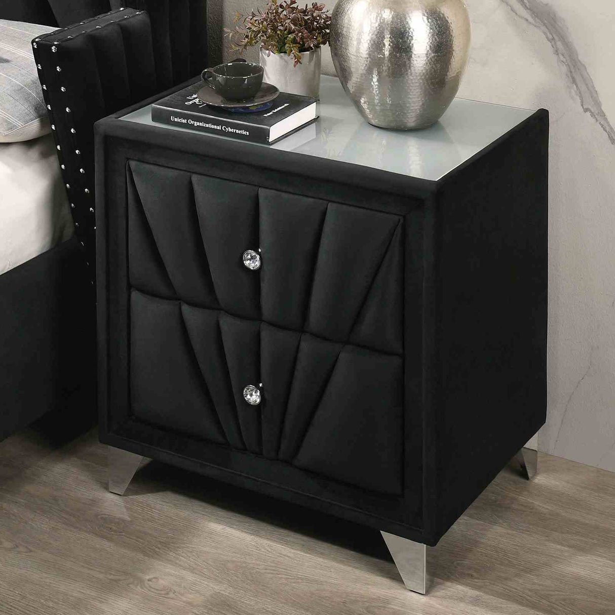 Carissa Black 4 Pc Queen Bedroom Set from Furniture of America - Luna Furniture