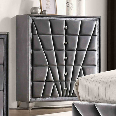Carissa Gray 5-Piece Queen Bedroom Set from Furniture of America - Luna Furniture
