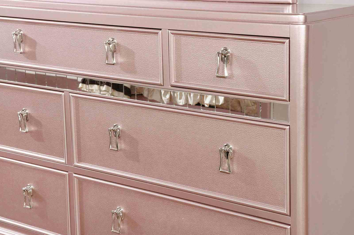 Avior Rose Gold 4 Pc Twin Bedroom Set from Furniture of America - Luna Furniture