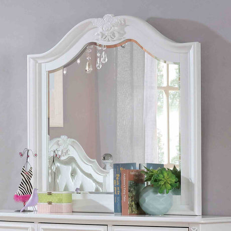 Belva White Mirror (Mirror Only) from Furniture of America - Luna Furniture