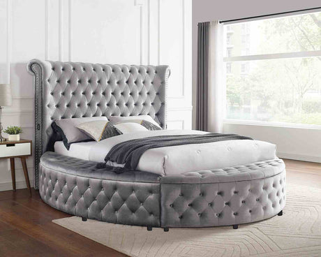 Sansom Gray 5-Piece Queen Bedroom Set from Furniture of America - Luna Furniture