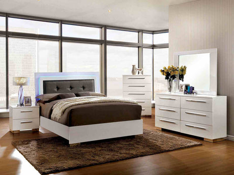 Clementine Glossy White Mirror (Mirror Only) from Furniture of America - Luna Furniture