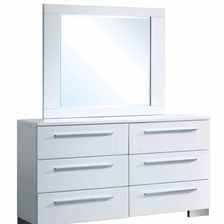 Clementine Glossy White 5-Piece Queen Bedroom Set from Furniture of America - Luna Furniture