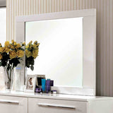 Clementine Glossy White mirror, large framed rectangular profile, front view