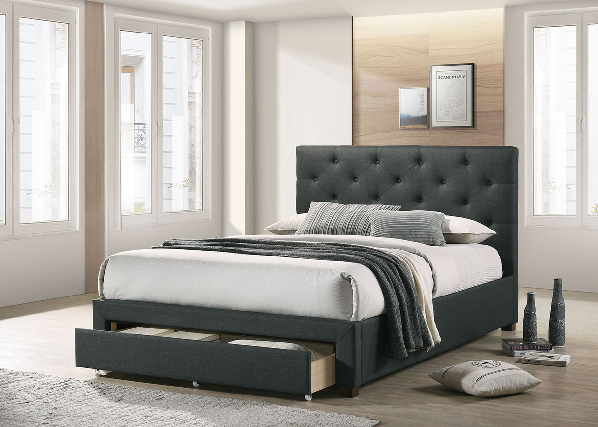 Sybella Dark Gray King Bed from Furniture of America - Luna Furniture