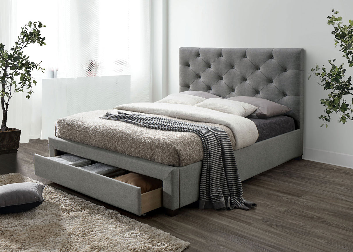Sybella Gray California King Bed from Furniture of America - Luna Furniture