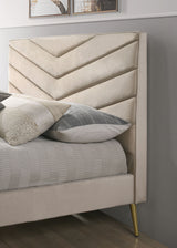 Vivar Beige King Upholstered Bed from Furniture of America - Luna Furniture