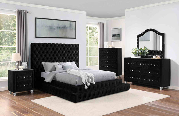 Stefania Black 5 Pc Queen Bedroom Set
