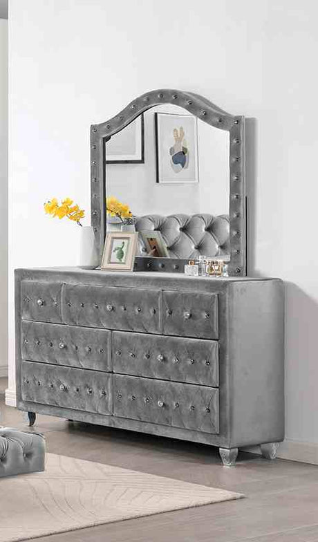 Sansom Gray 5-Piece Queen Bedroom Set from Furniture of America - Luna Furniture