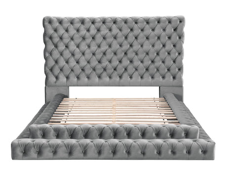 Stefania Gray 5-Piece Queen Bedroom Set from Furniture of America - Luna Furniture