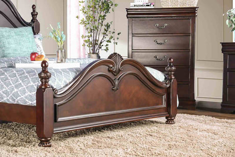 Mandura Cherry 5 Pc Queen Bedroom Set from Furniture of America - Luna Furniture