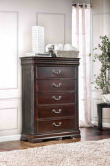 Mandura Cherry 5 Pc Queen Bedroom Set from Furniture of America - Luna Furniture