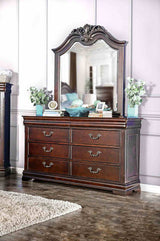 Mandura Cherry 5 Pc Queen Bedroom Set from Furniture of America - Luna Furniture