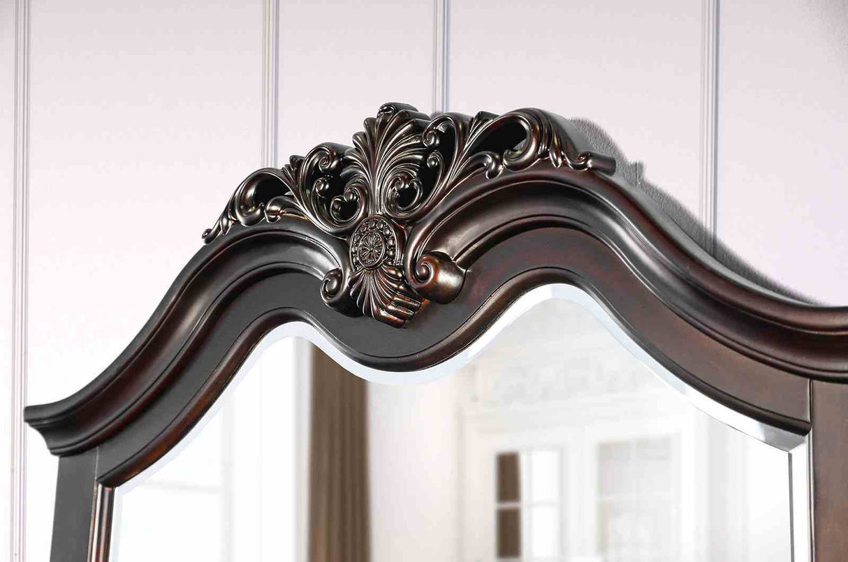 Mandura Cherry 5 Pc Queen Bedroom Set from Furniture of America - Luna Furniture