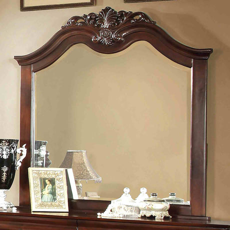 Mandura Cherry 5 Pc Queen Bedroom Set from Furniture of America - Luna Furniture