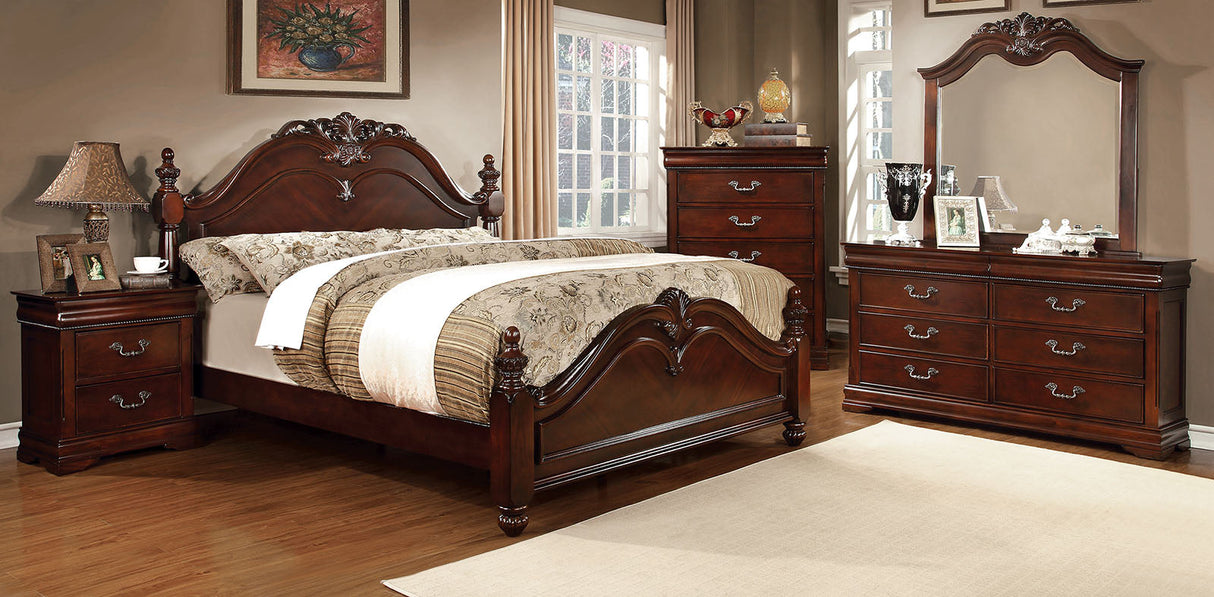 Mandura Cherry King Bed from Furniture of America - Luna Furniture