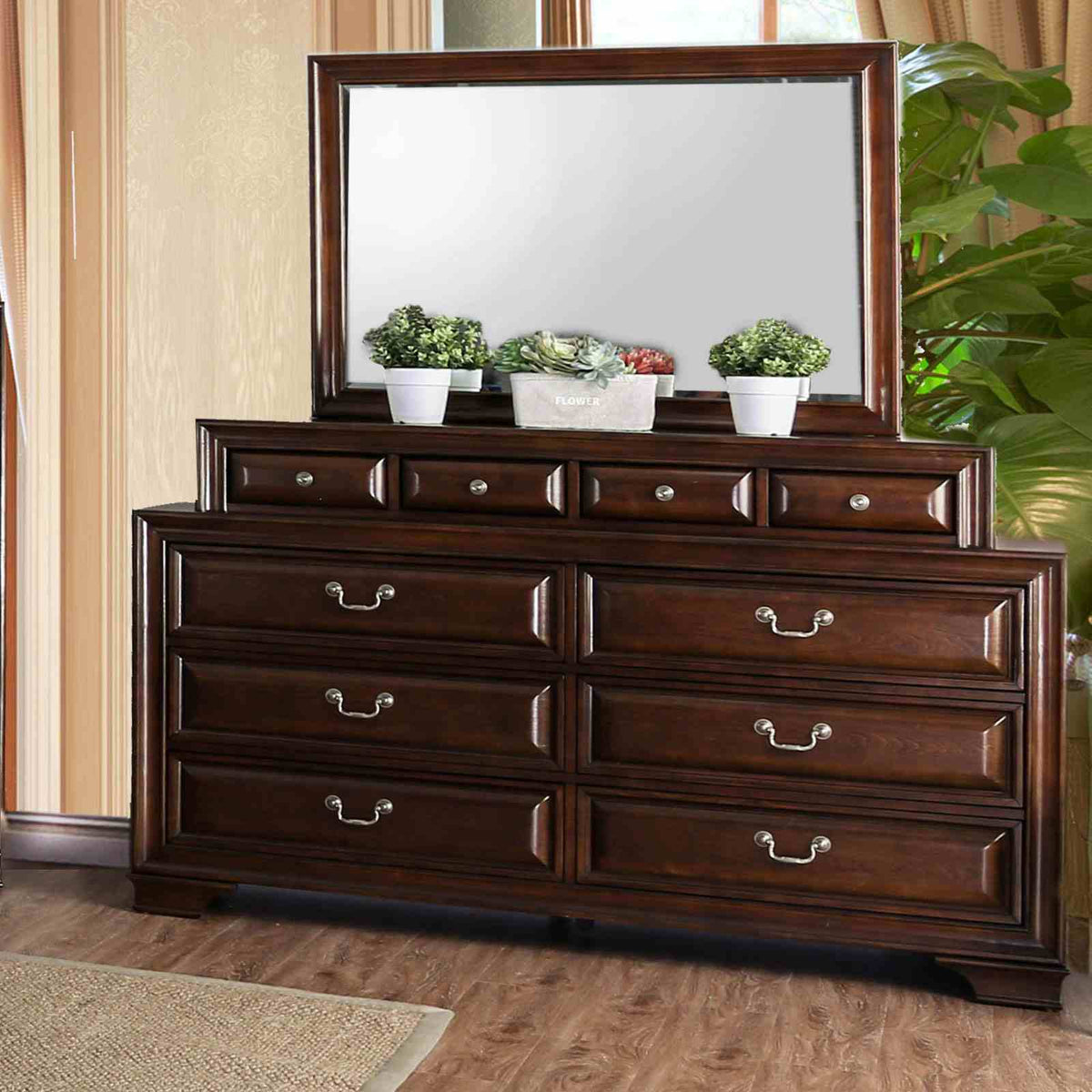 Brandt Brown Cherry 5 Pc Queen Bedroom Set from Furniture of America - Luna Furniture