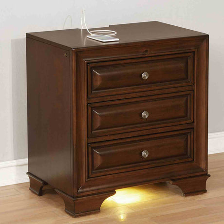 Brandt Brown Cherry 5 Pc Queen Bedroom Set from Furniture of America - Luna Furniture
