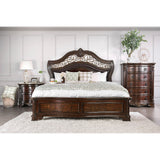 Menodora Brown Cherry King Bed from Furniture of America - Luna Furniture