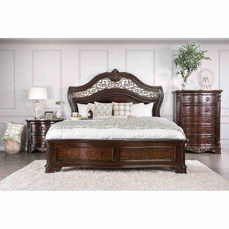 Menodora Brown Cherry Cal.King Bed from Furniture of America - Luna Furniture