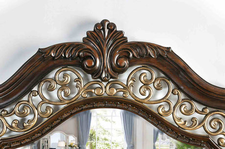 Menodora Brown Cherry Mirror (Mirror Only) from Furniture of America - Luna Furniture