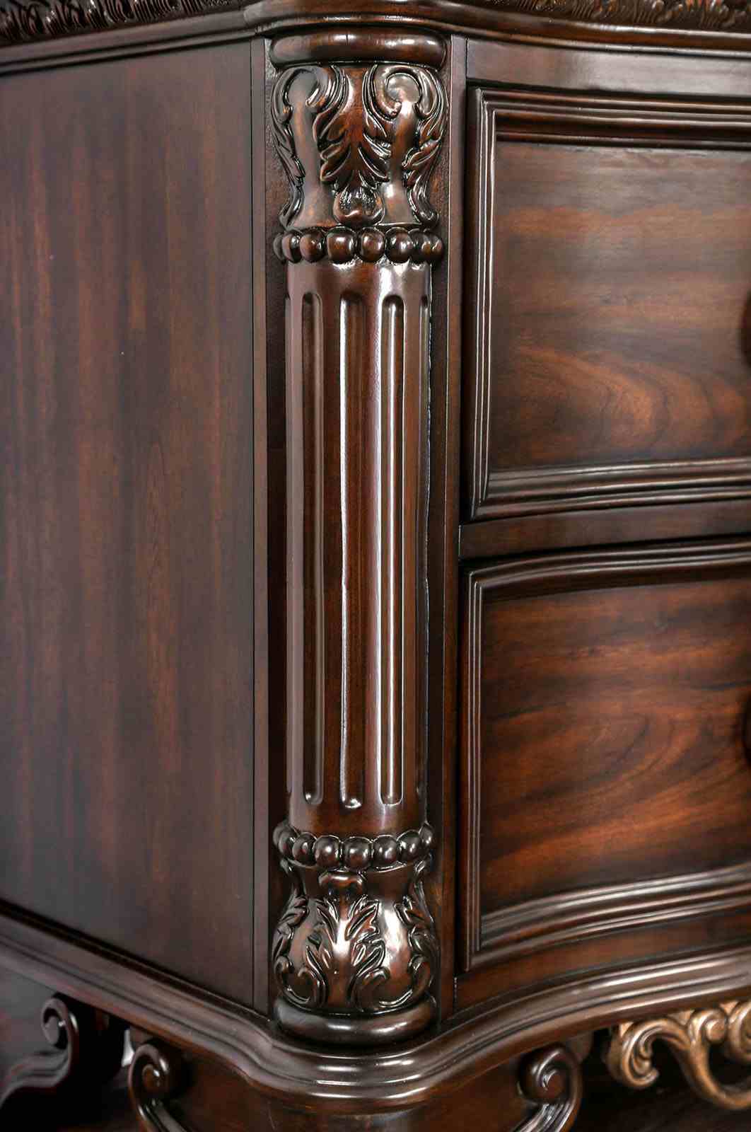 Menodora Brown Cherry 5 Pc Queen Bedroom Set from Furniture of America - Luna Furniture