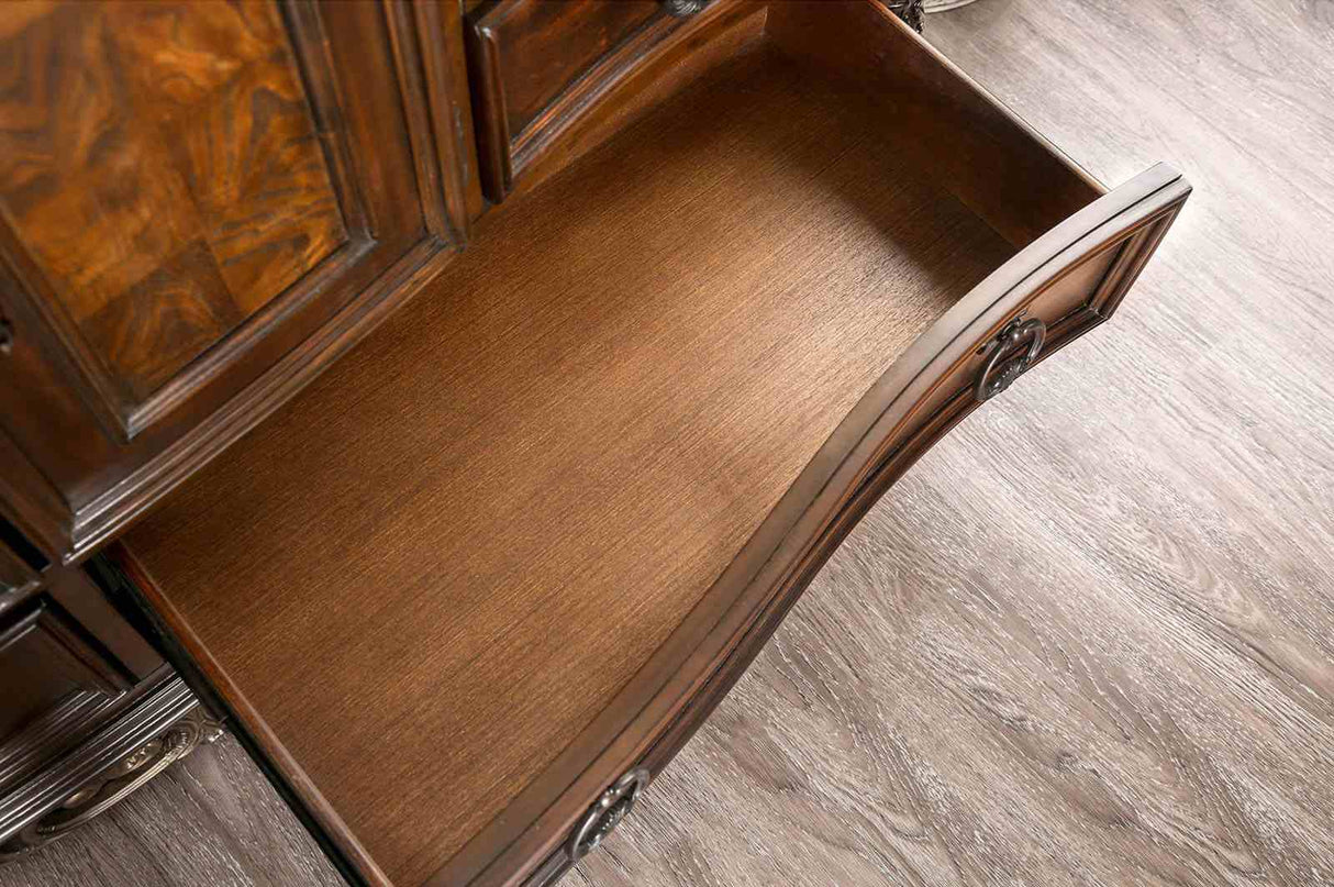 Menodora Brown Cherry 5 Pc Queen Bedroom Set from Furniture of America - Luna Furniture