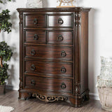 Menodora Brown Cherry 5 Pc Queen Bedroom Set from Furniture of America - Luna Furniture