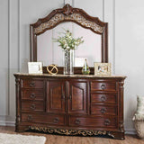 Menodora Brown Cherry 5 Pc Queen Bedroom Set from Furniture of America - Luna Furniture