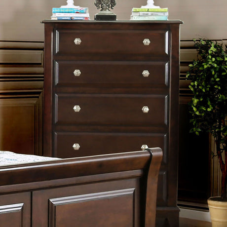 Litchville Brown Cherry Chest from Furniture of America - Luna Furniture
