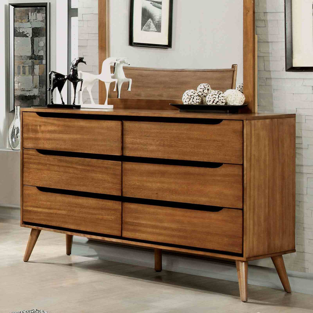 Lennart Oak 5-Piece Queen Bedroom Set from Furniture of America - Luna Furniture