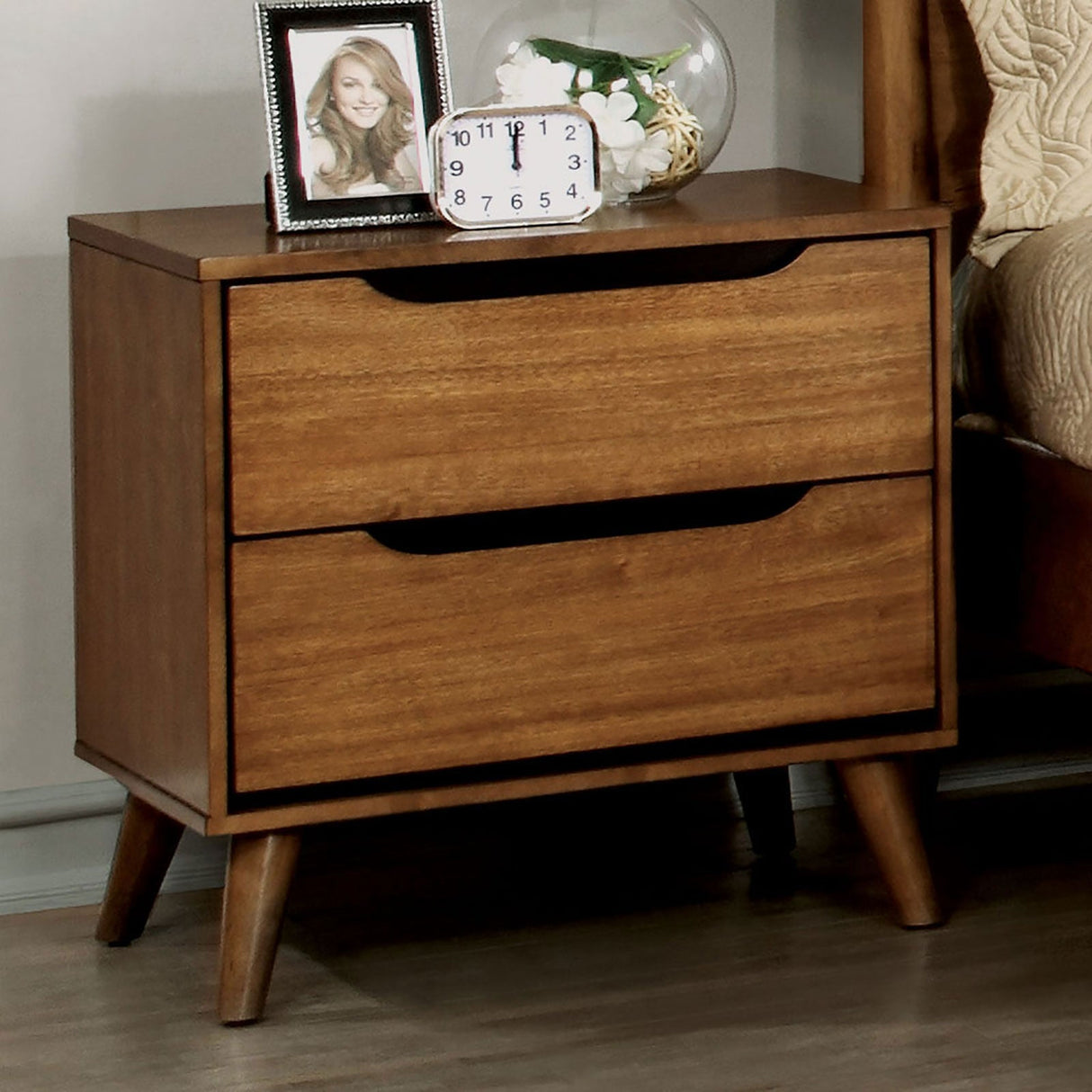 Lennart Oak Night Stand from Furniture of America - Luna Furniture