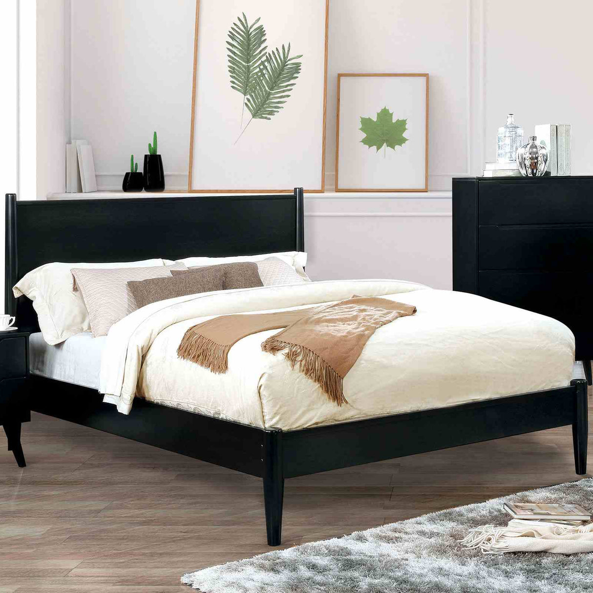 Lennart Black Queen Bed from Furniture of America - Luna Furniture