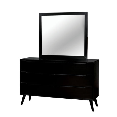 Lennart Black Rectangular Mirror (Mirror Only) from Furniture of America - Luna Furniture