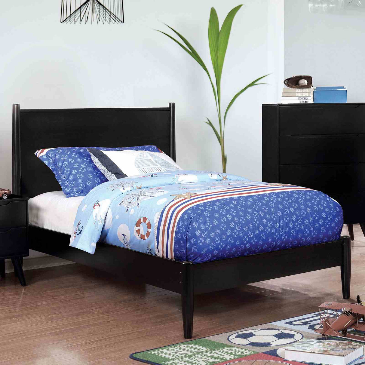 Lennart Black King Bed from Furniture of America - Luna Furniture