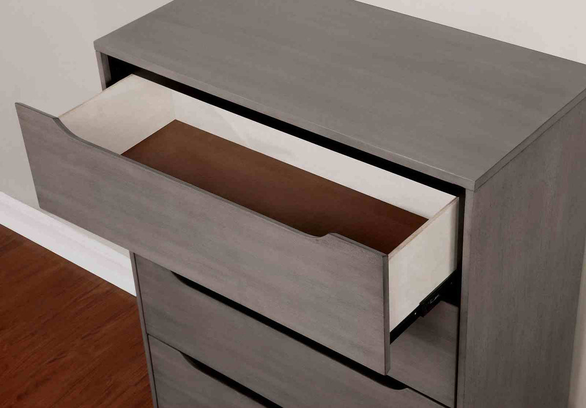 Lennart Gray 5 Pc Queen Bedroom Set from Furniture of America - Luna Furniture