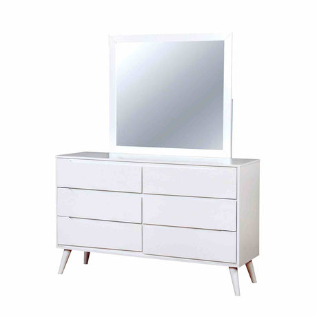 Lennart White 5 Pc Queen Bedroom Set from Furniture of America - Luna Furniture