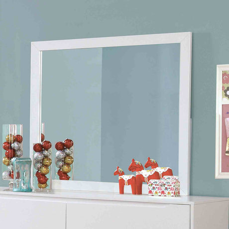 Lennart White Rectangular Mirror (Mirror Only) from Furniture of America - Luna Furniture