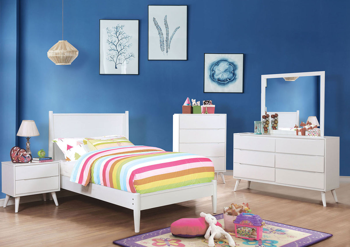 Lennart White Twin Bed from Furniture of America - Luna Furniture
