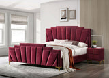 Florizel Red/Gold Upholstered King Bed from Furniture of America - Luna Furniture